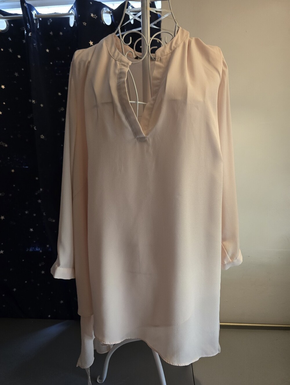 Zac & Rachel Blush Pink V-Neck Long Sleeve Tunic